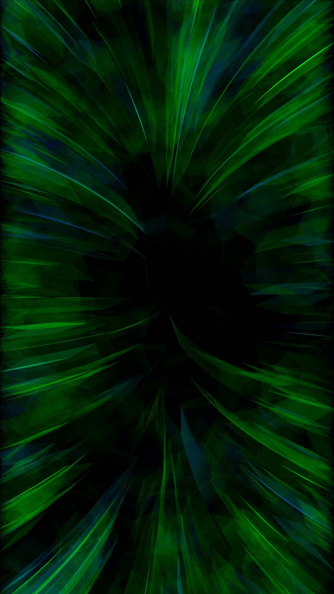 Обои зеленый, свет, фрактальное искусство, технологии, растение в разрешении 1080x1920