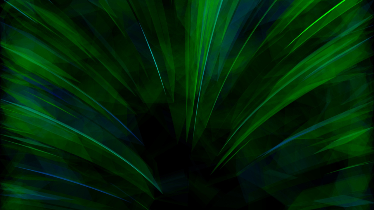 Обои зеленый, свет, фрактальное искусство, технологии, растение в разрешении 1280x720