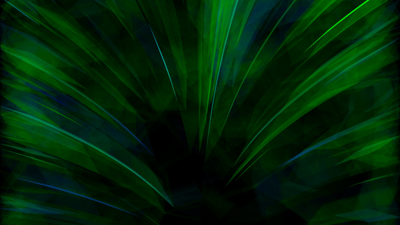 Обои зеленый, свет, фрактальное искусство, технологии, растение в разрешении 1366x768