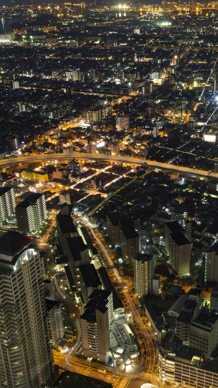 Обои Осака, городской пейзаж, город, городской район, метрополия в разрешении 750x1334