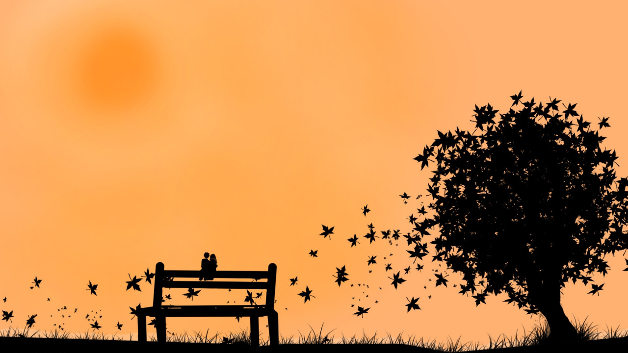 Обои дерево, утро, рассвет, восход солнца, вечер в разрешении 1280x720