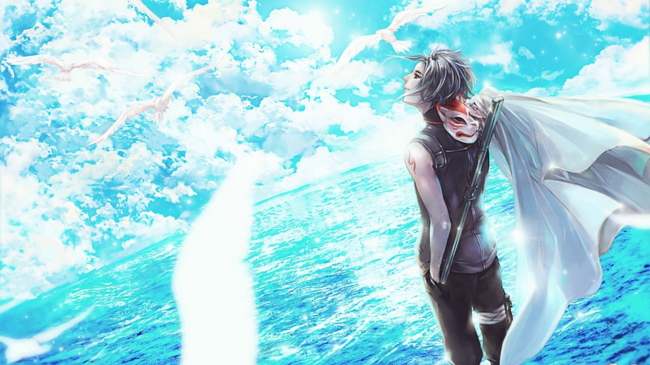 Обои Какаши Хатаке, Саске Учиха, Наруто Узумаки, вода, досуг в разрешении 1280x720