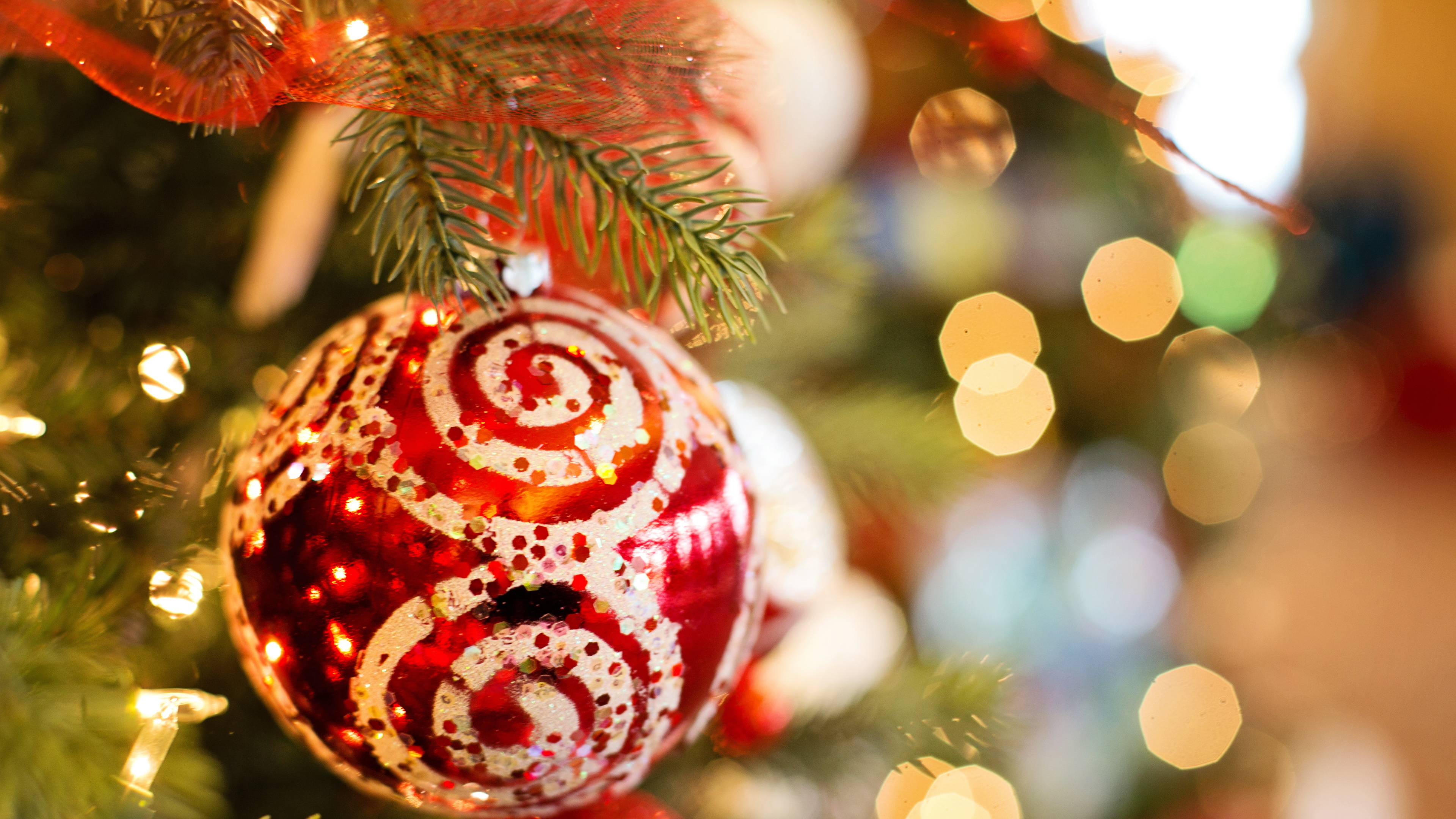 Обои Рождественский день, Рождество и курортный сезон, праздник, Рождественские украшения, рождественский орнамент в разрешении 3840x2160