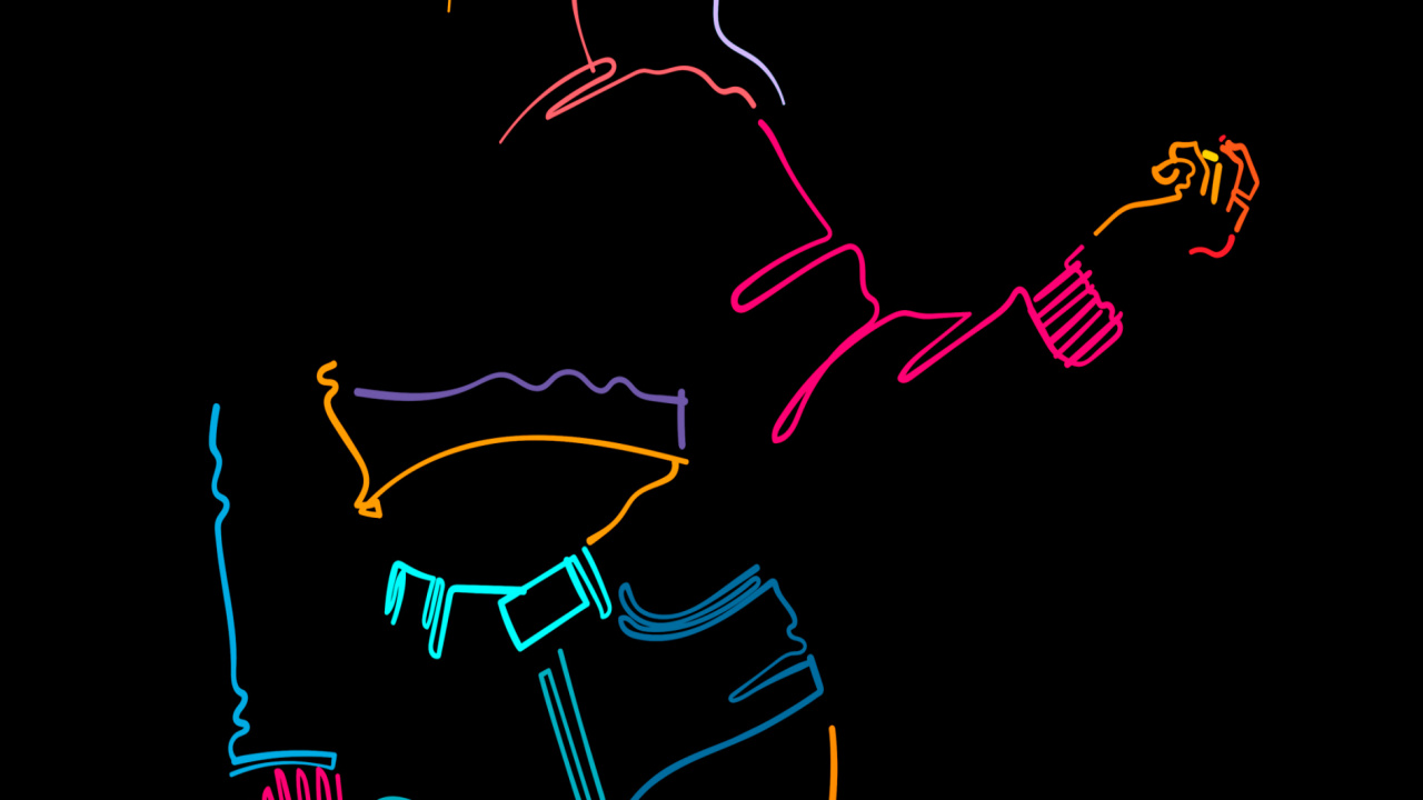 Обои неоновая вывеска, визуальное искусство, графический дизайн, рисование, рукав в разрешении 1280x720