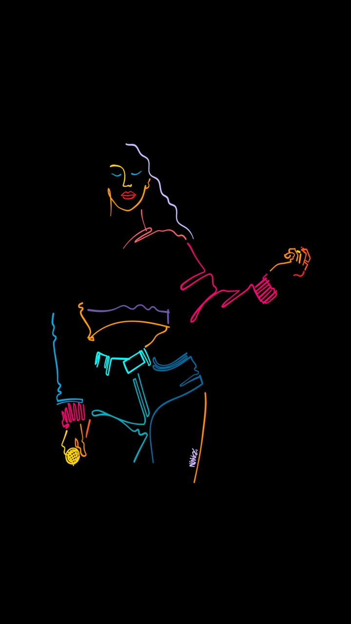 Обои неоновая вывеска, визуальное искусство, графический дизайн, рисование, рукав в разрешении 720x1280