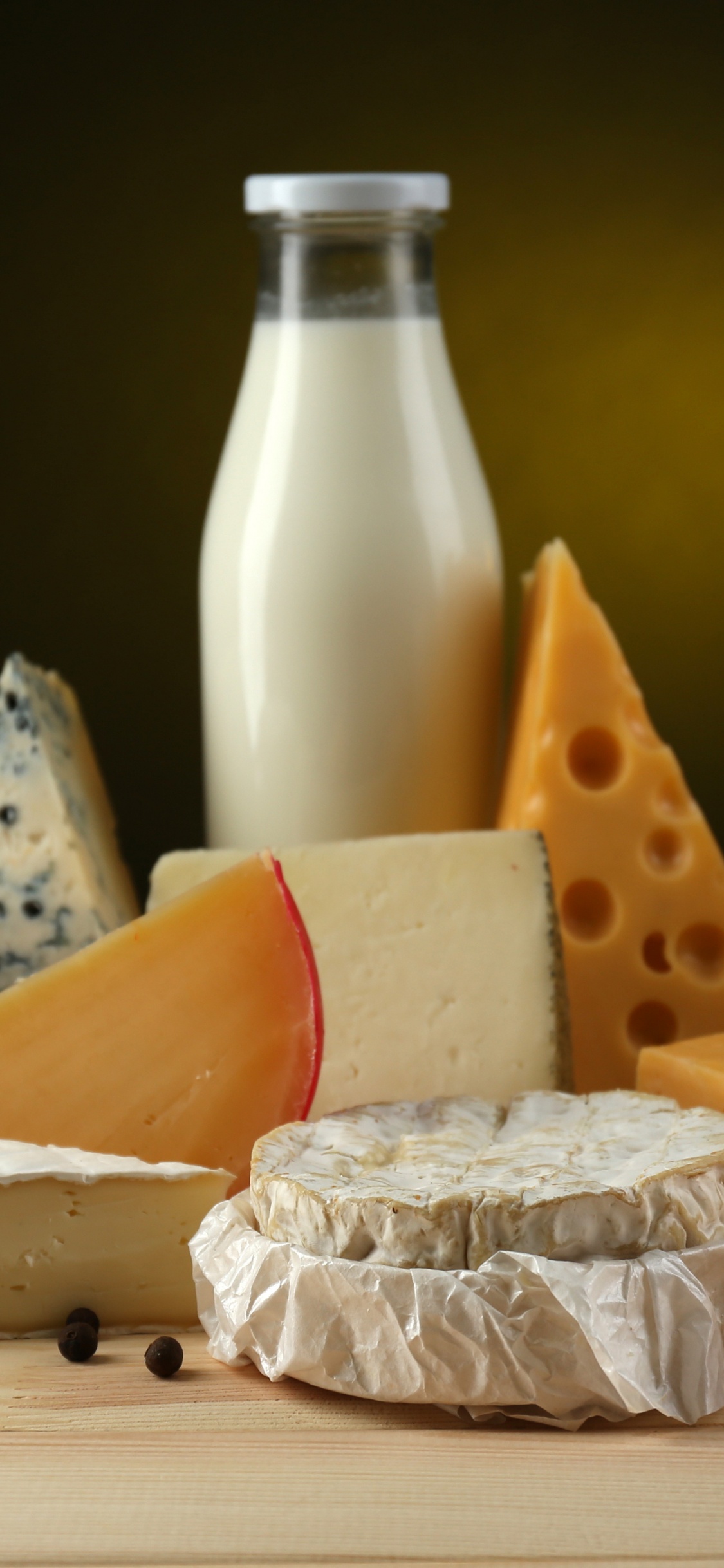 Обои молоко, маслодельня, сыр, пища, плавленный сыр в разрешении 1125x2436