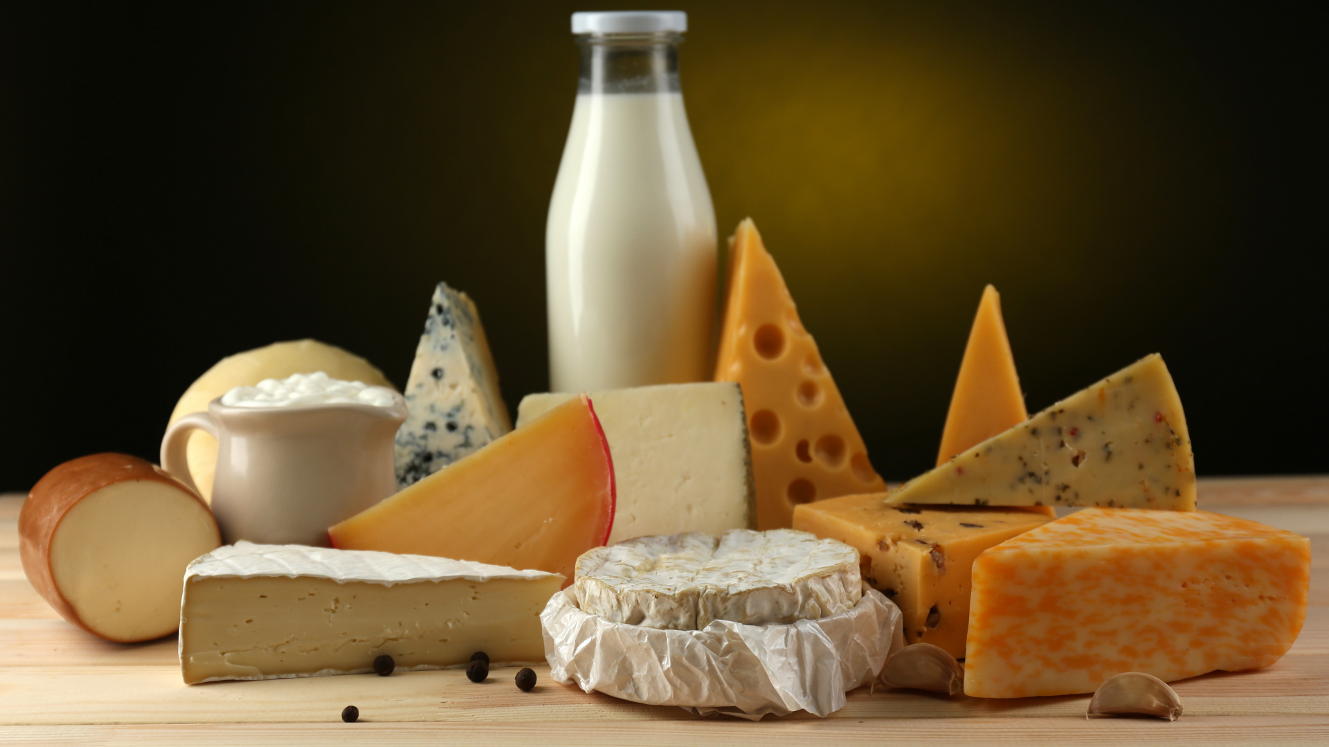 Обои молоко, маслодельня, сыр, пища, плавленный сыр в разрешении 1920x1080
