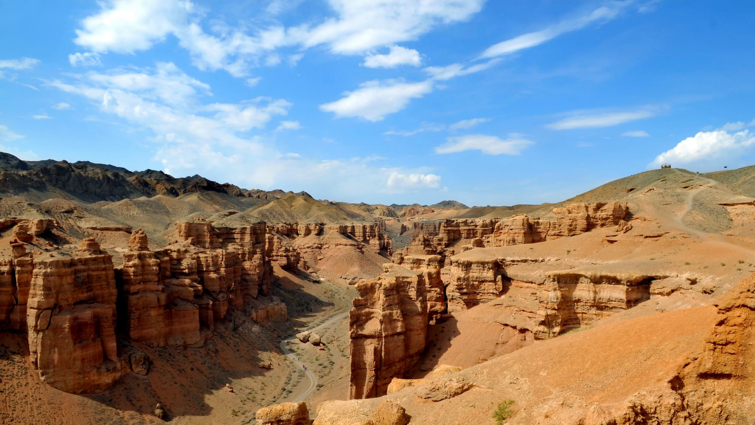 Обои бесплодные земли, формирование, Вади, каньон, рок в разрешении 2560x1440