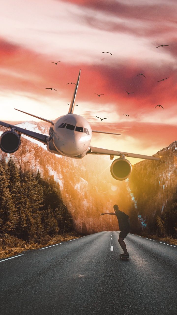 Обои облако, атмосфера, свет, самолеты, инфраструктура в разрешении 720x1280