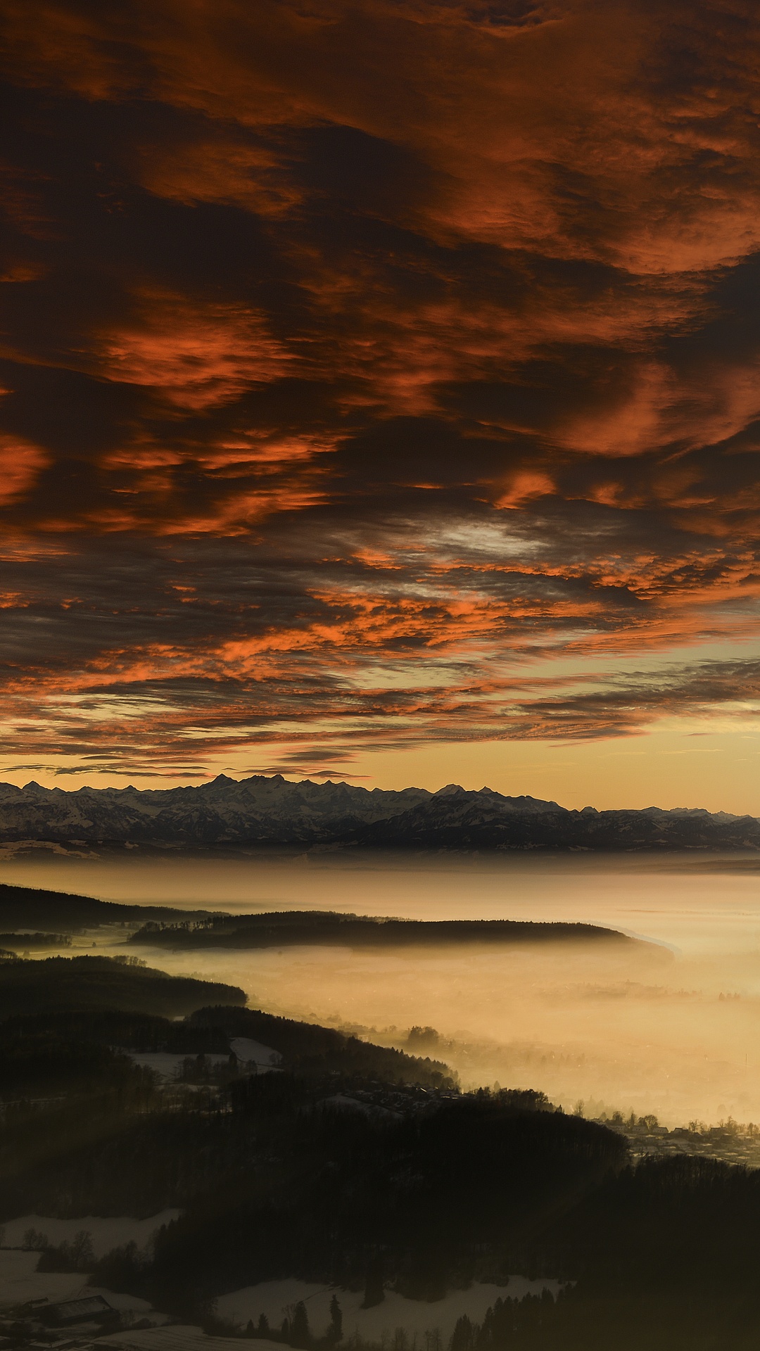 Обои закат, природа, облако, горизонт, восход солнца в разрешении 1080x1920