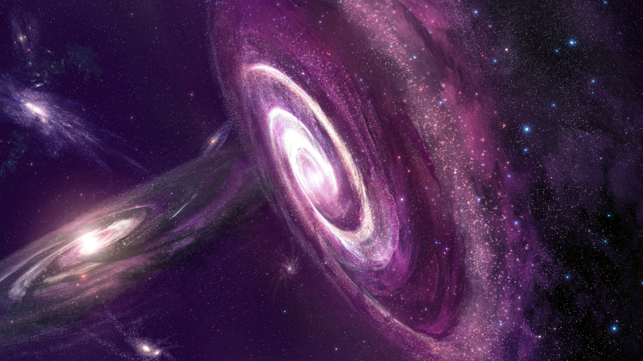 Обои Галактика, планета, космическое пространство, пурпур, Фиолетовый в разрешении 1280x720