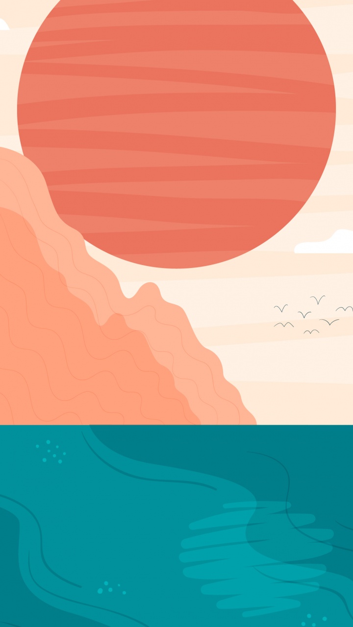 Обои арт, графический дизайн, Оранжевый цвет, полутона и оттенки, пурпурный цвет в разрешении 720x1280