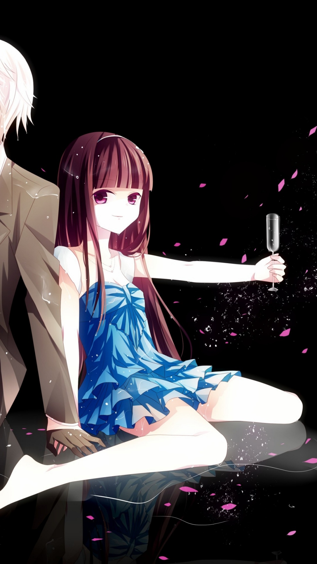 Обои иллюстрация, фан арт, мангака, тьма, черные волосы в разрешении 1080x1920