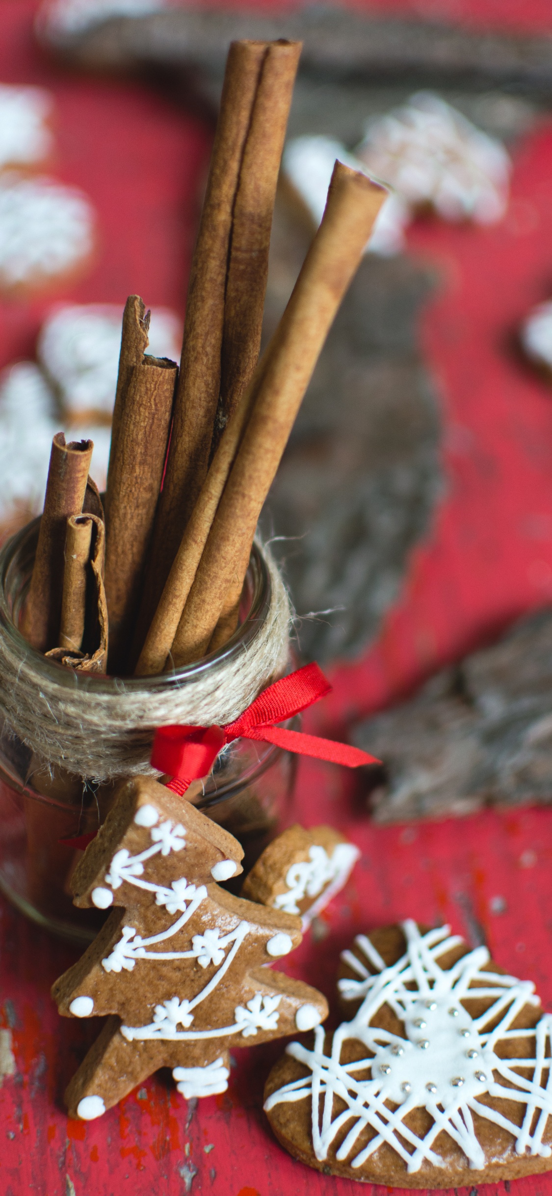Обои Рождественский день, корица, Рождество, прут, пища в разрешении 1125x2436