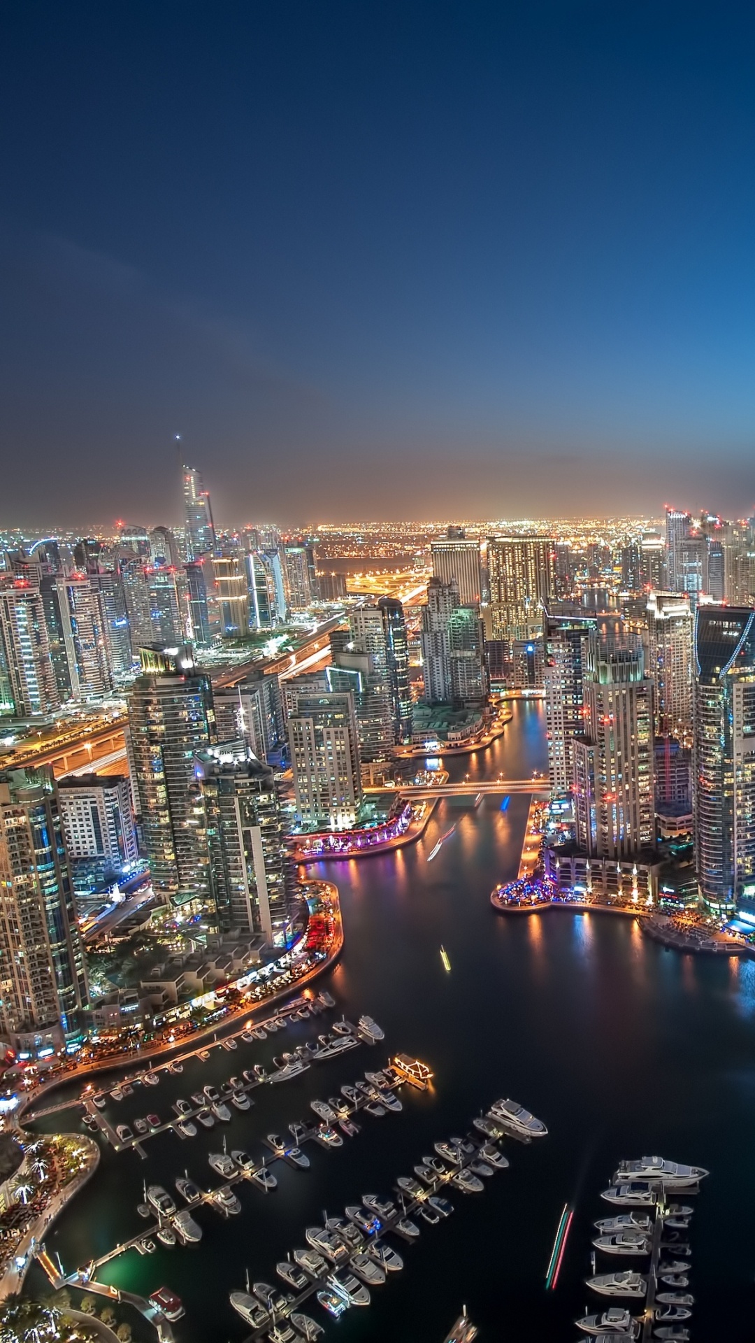 Обои Дубай Марина, город, городской пейзаж, метрополия, небоскреб в разрешении 1080x1920