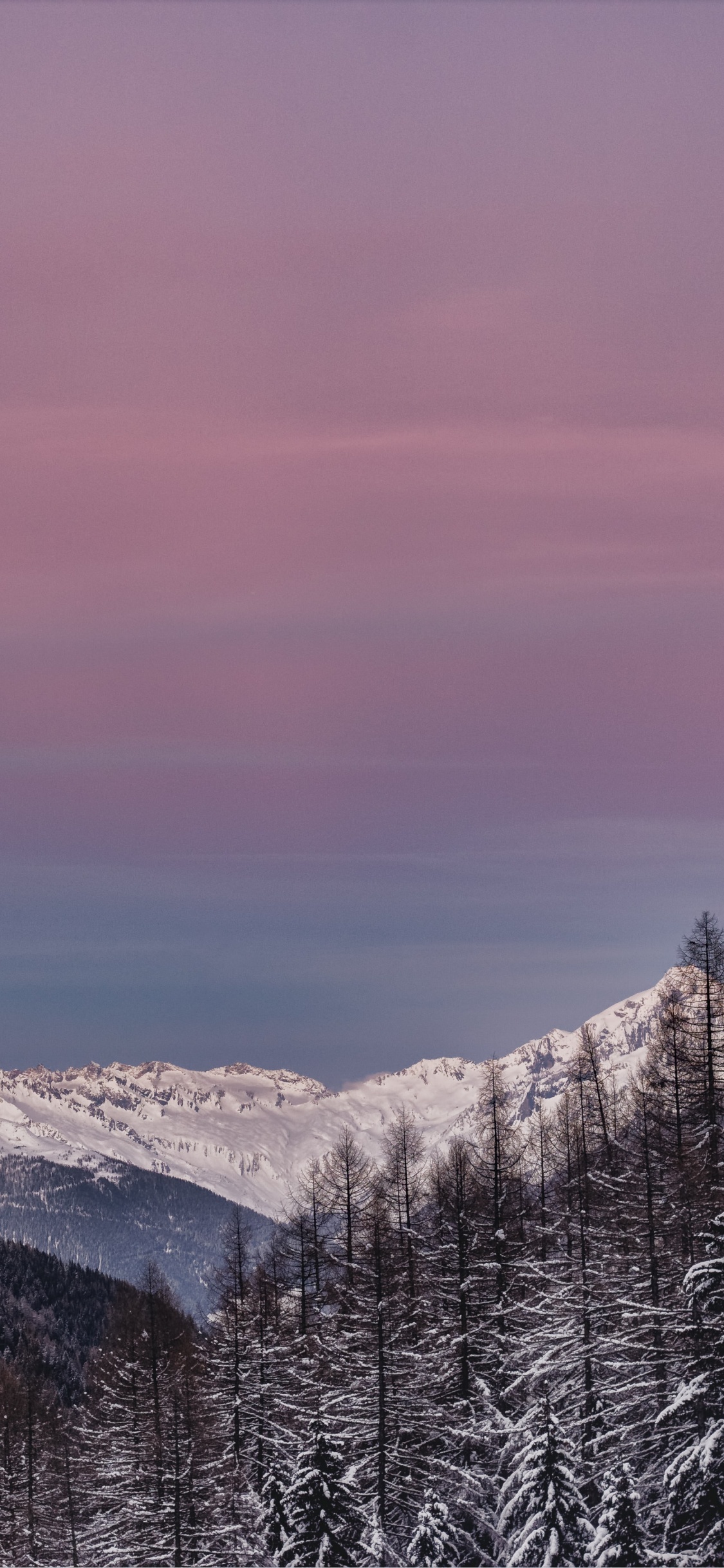 Обои горный рельеф, гора, природа, снег, зима в разрешении 1125x2436