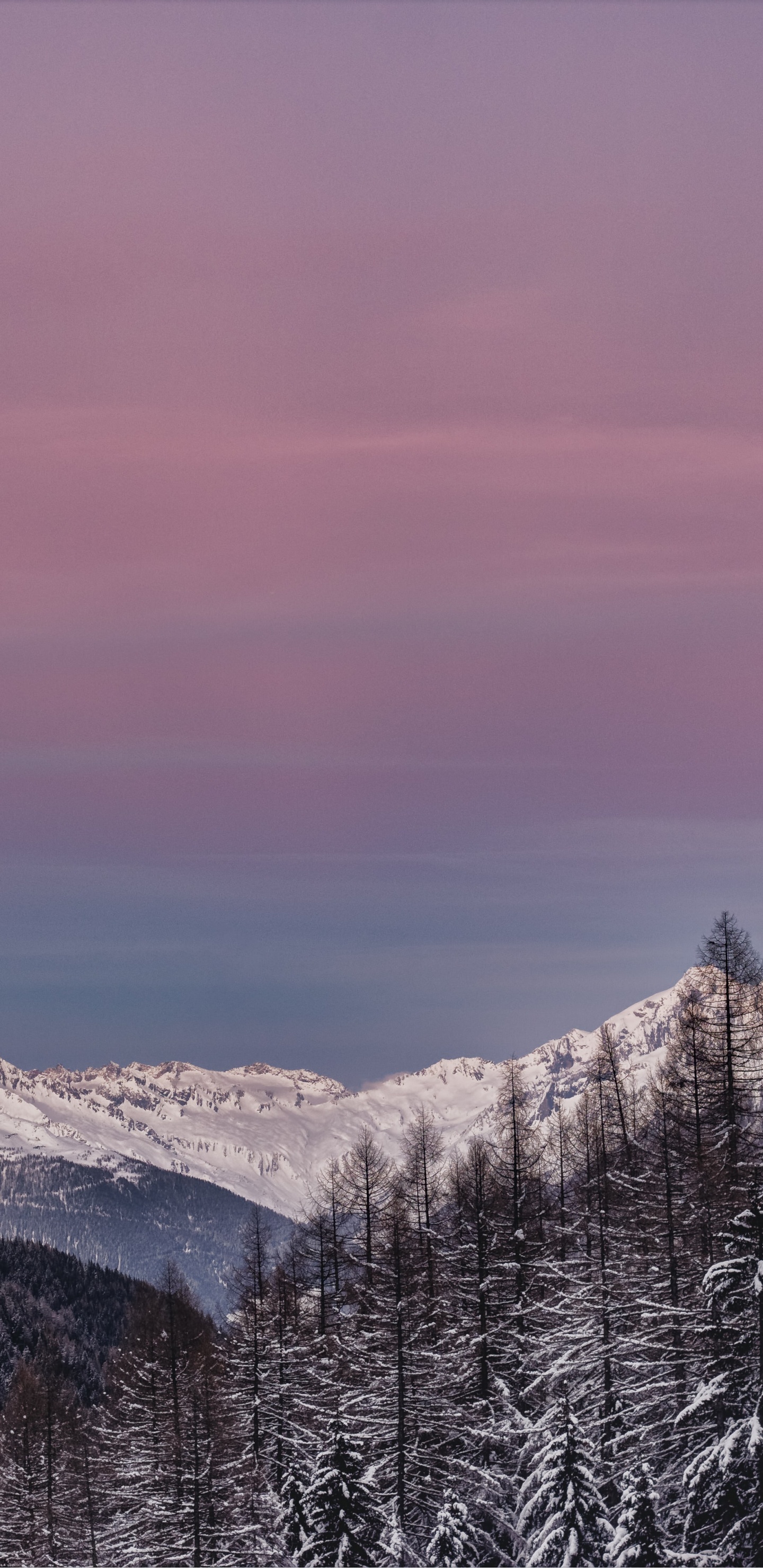 Обои горный рельеф, гора, природа, снег, зима в разрешении 1440x2960