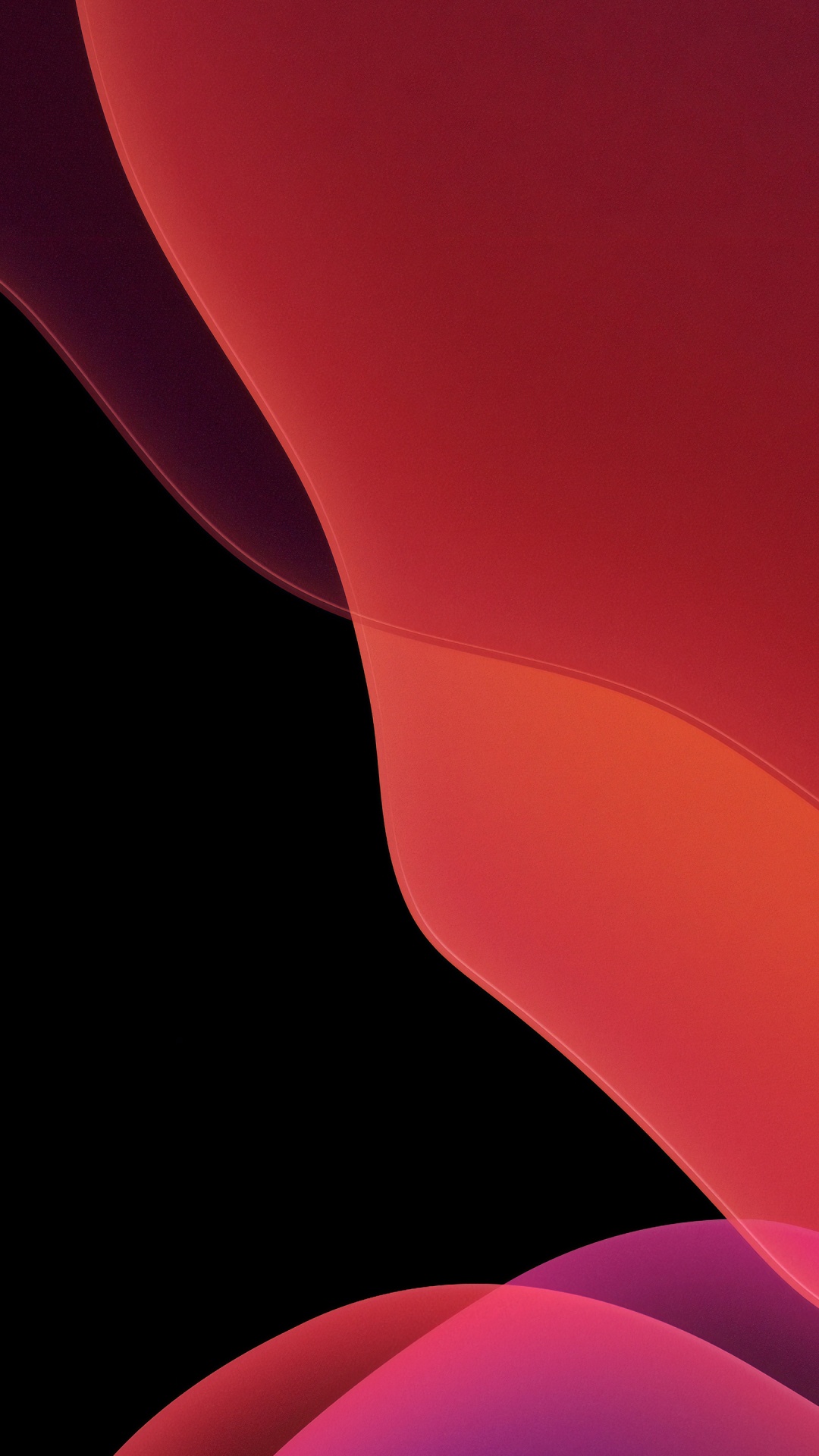 Обои iOS 13, ios, apple, Свет-в-темный цвет схема, Апельсин в разрешении 1080x1920