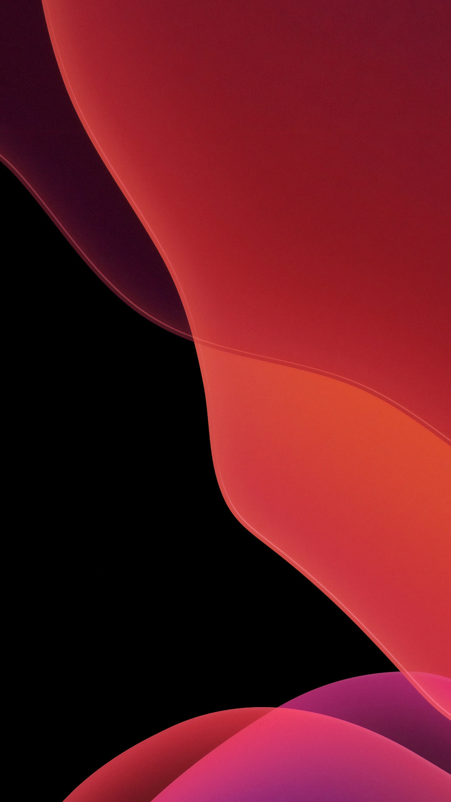 Обои iOS 13, ios, apple, Свет-в-темный цвет схема, Апельсин в разрешении 1440x2560