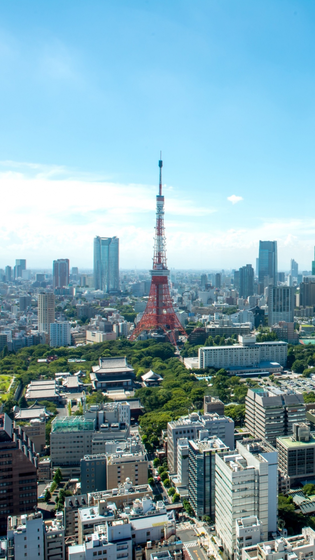Обои токийская башня, городской пейзаж, город, городской район, метрополия в разрешении 1080x1920