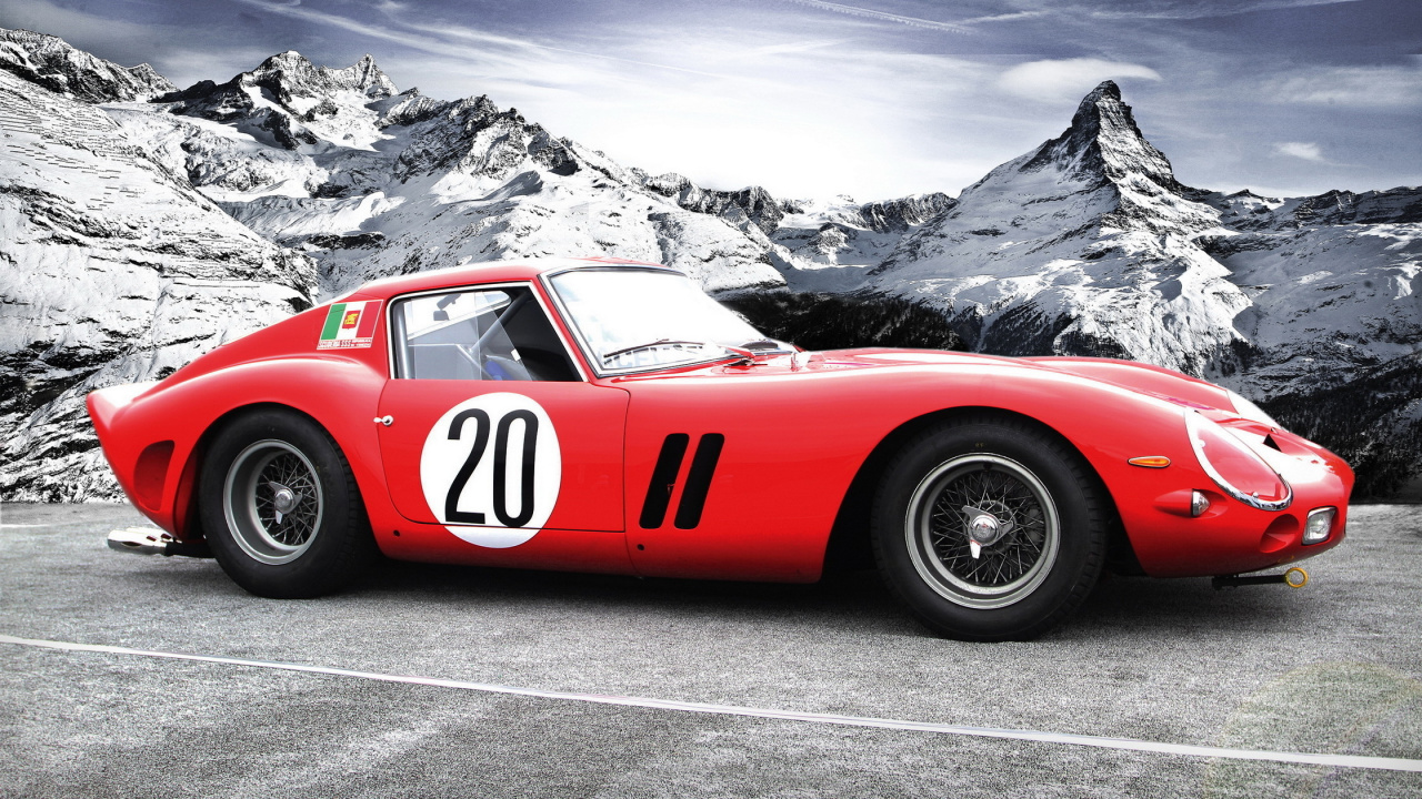 Обои Феррари 250 ГТО, Феррари 250 ГТ луссо, авто, Ferrari, Гранд туреры в разрешении 1280x720
