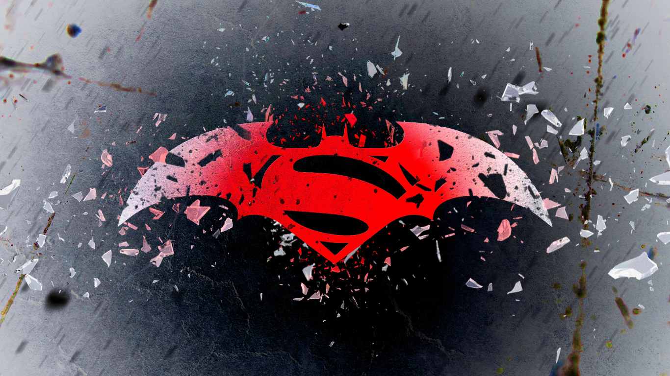 Обои Бэтмен, человек-паук, красный цвет, графический дизайн, вода в разрешении 1366x768