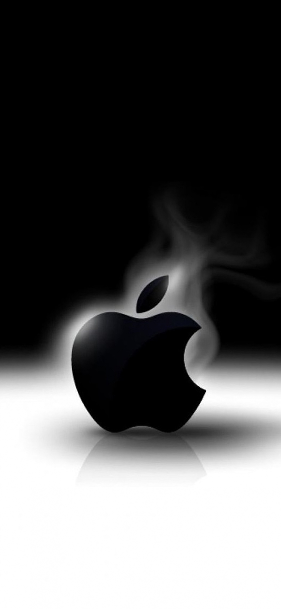 Обои apple, черный, темнота, графика, лого в разрешении 1125x2436