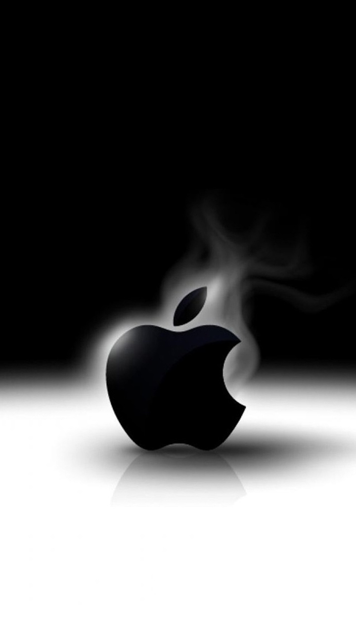 Обои apple, черный, темнота, графика, лого в разрешении 720x1280