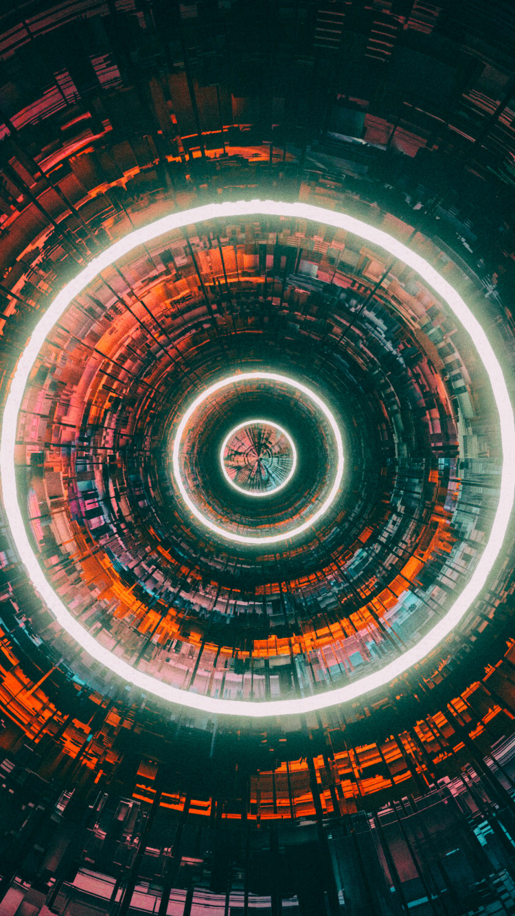 Обои симметрия, психоделическое искусство, спираль, фрактальное искусство, вихрь в разрешении 750x1334