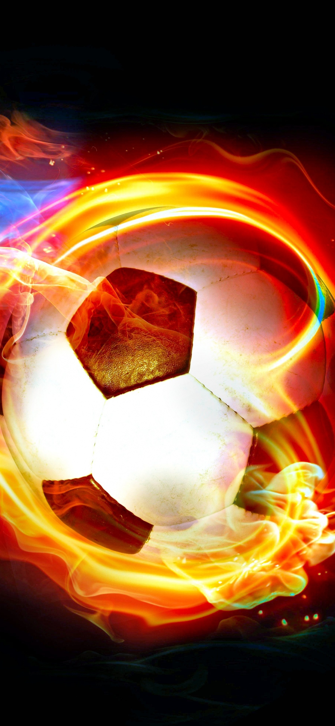 Обои мяч, Апельсин, красный цвет, свет, пламя в разрешении 1125x2436