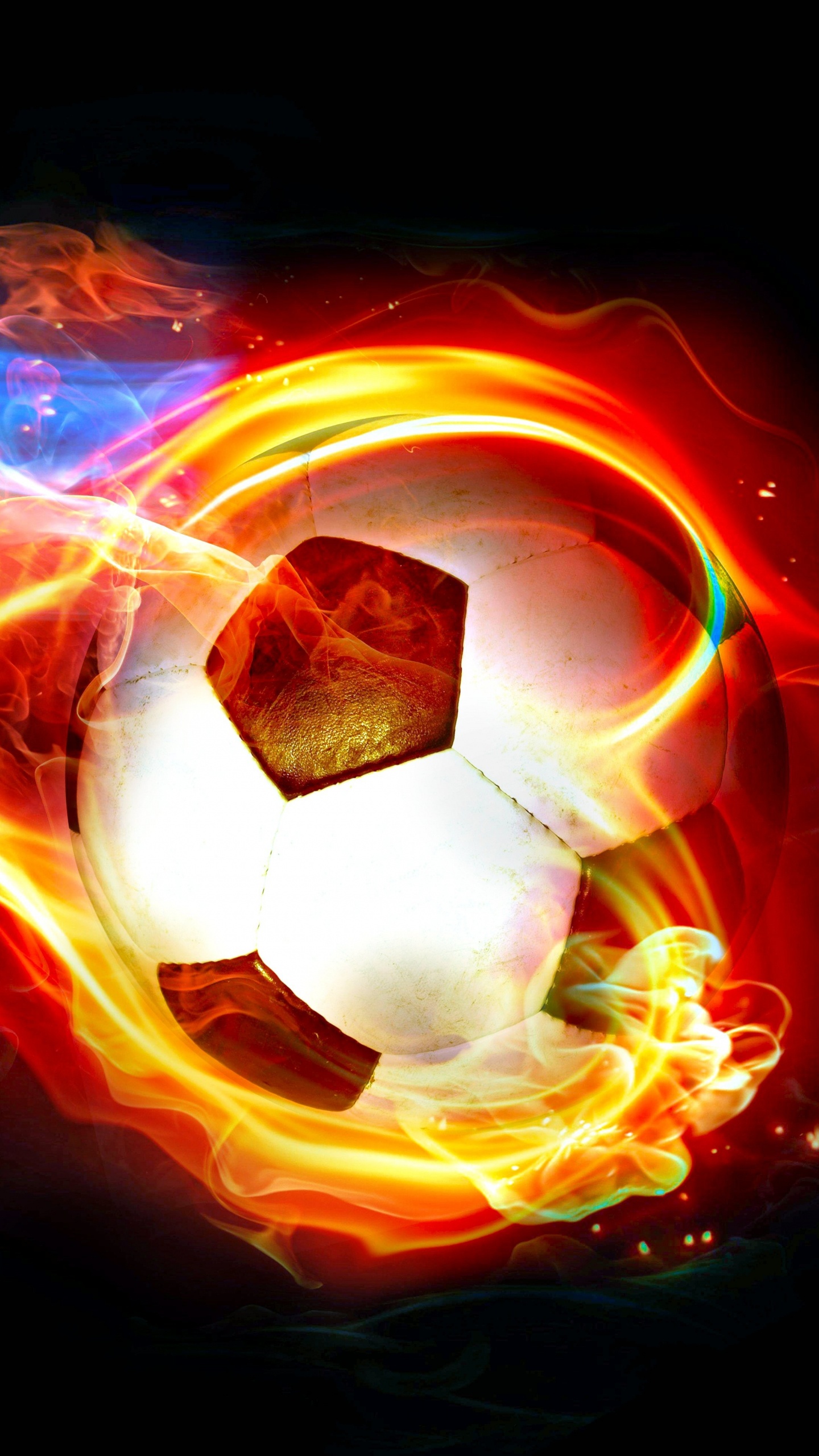 Обои мяч, Апельсин, красный цвет, свет, пламя в разрешении 1440x2560