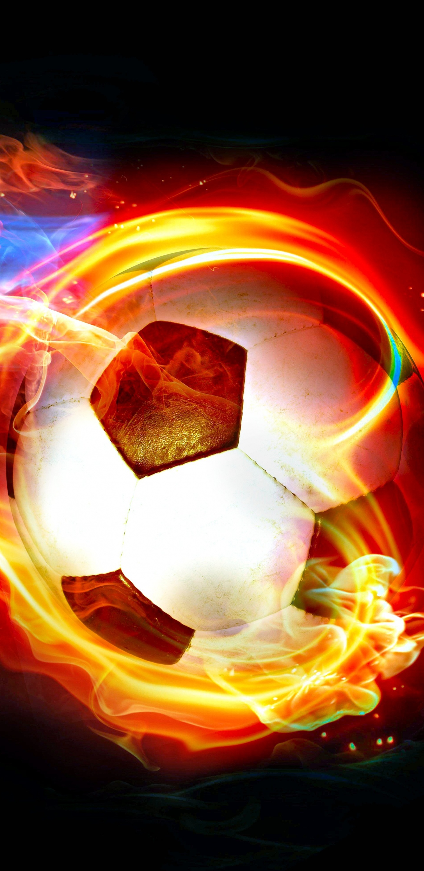 Обои мяч, Апельсин, красный цвет, свет, пламя в разрешении 1440x2960