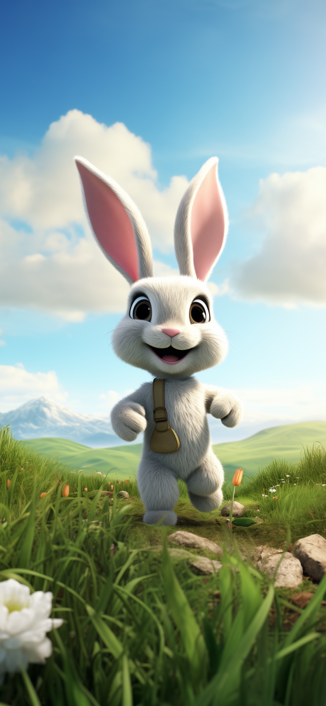 Обои спорткар, легковые автомобили, облако, растение, кролик в разрешении 1125x2436