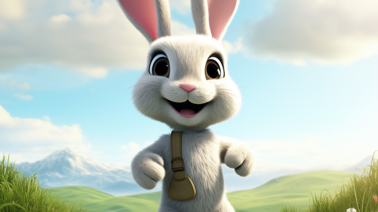 Обои спорткар, легковые автомобили, облако, растение, кролик в разрешении 1280x720