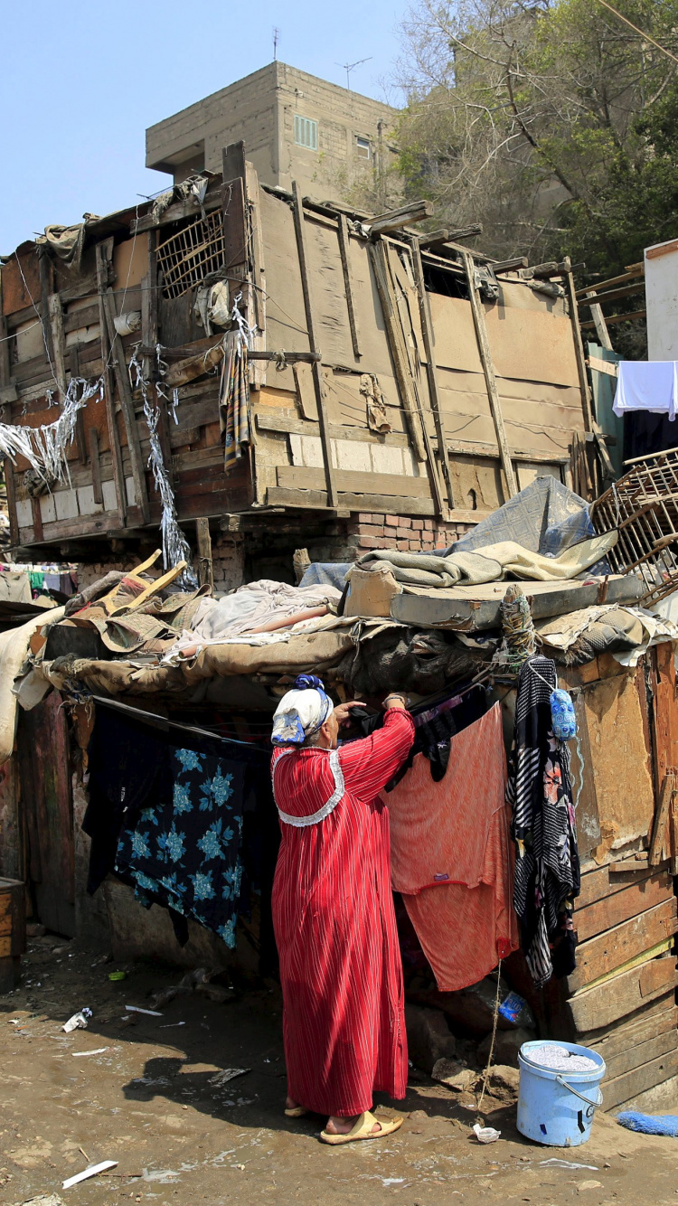 Обои Каир, бедность, отходы, населенный пункт, соседство в разрешении 750x1334