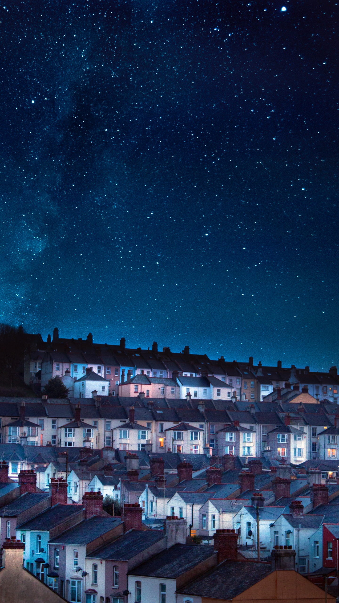 Обои ночь, синий, облако, атмосфера, свет в разрешении 1440x2560