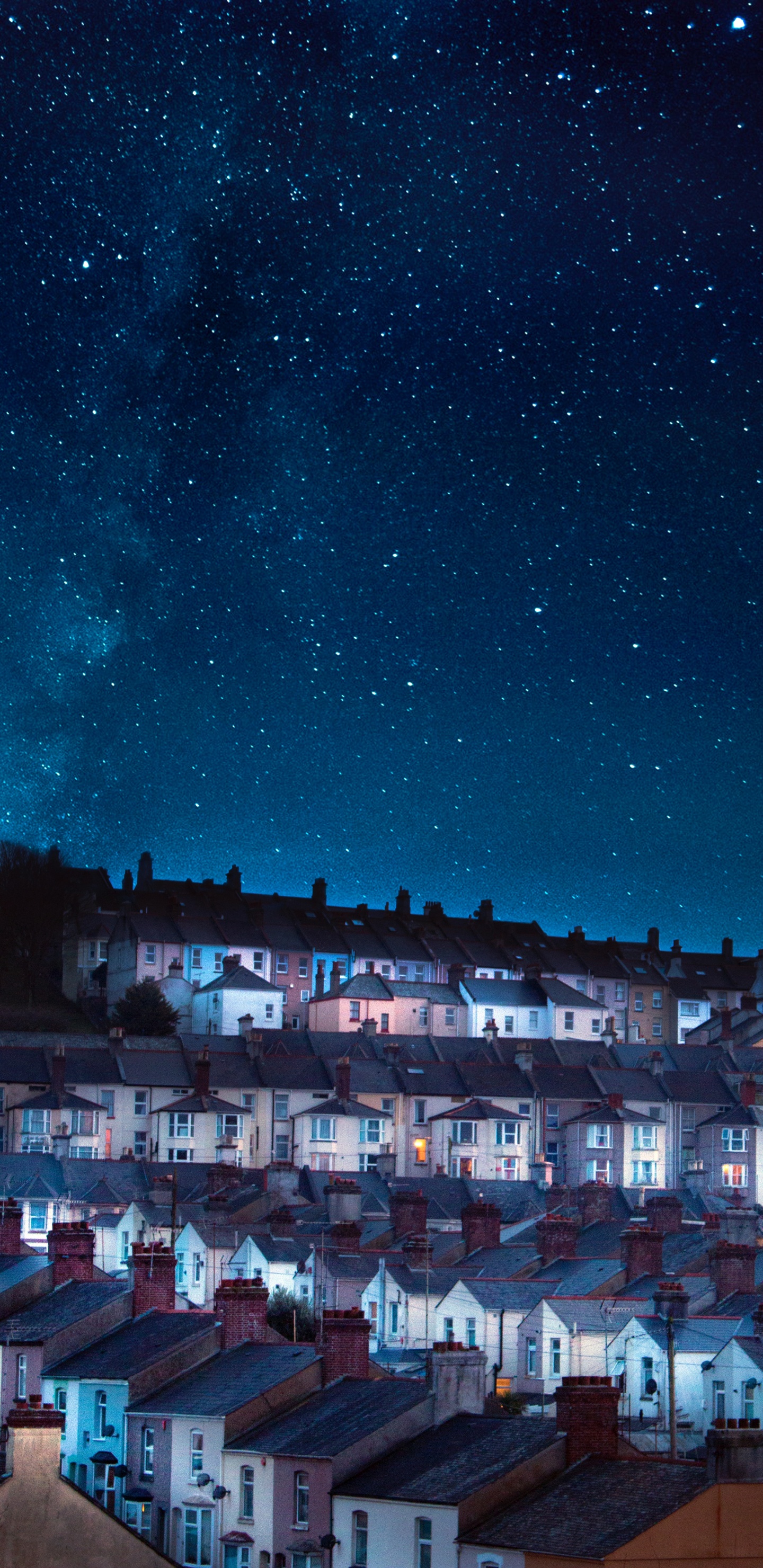 Обои ночь, синий, облако, атмосфера, свет в разрешении 1440x2960