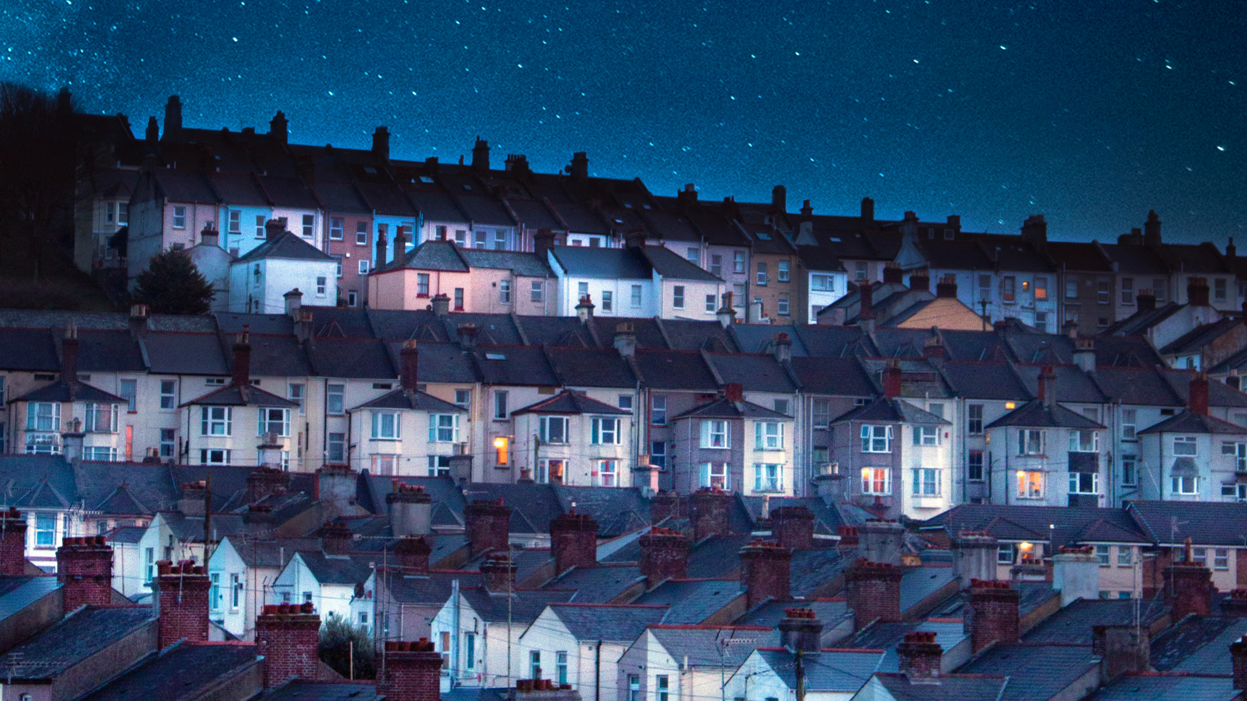 Обои ночь, синий, облако, атмосфера, свет в разрешении 2560x1440