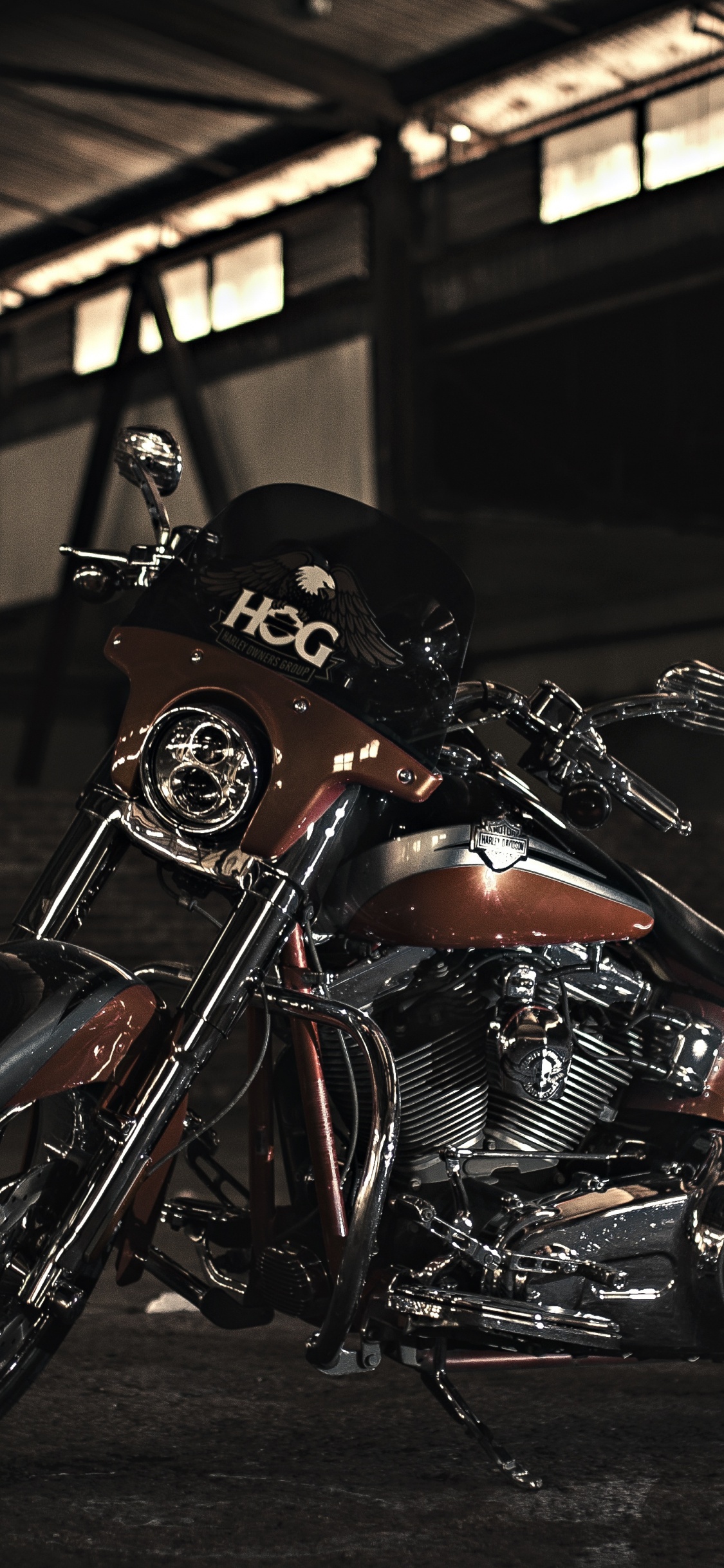 Обои мотоцикл, спортивный мотоцикл, Чоппер, фара, автомобильное освещение в разрешении 1125x2436