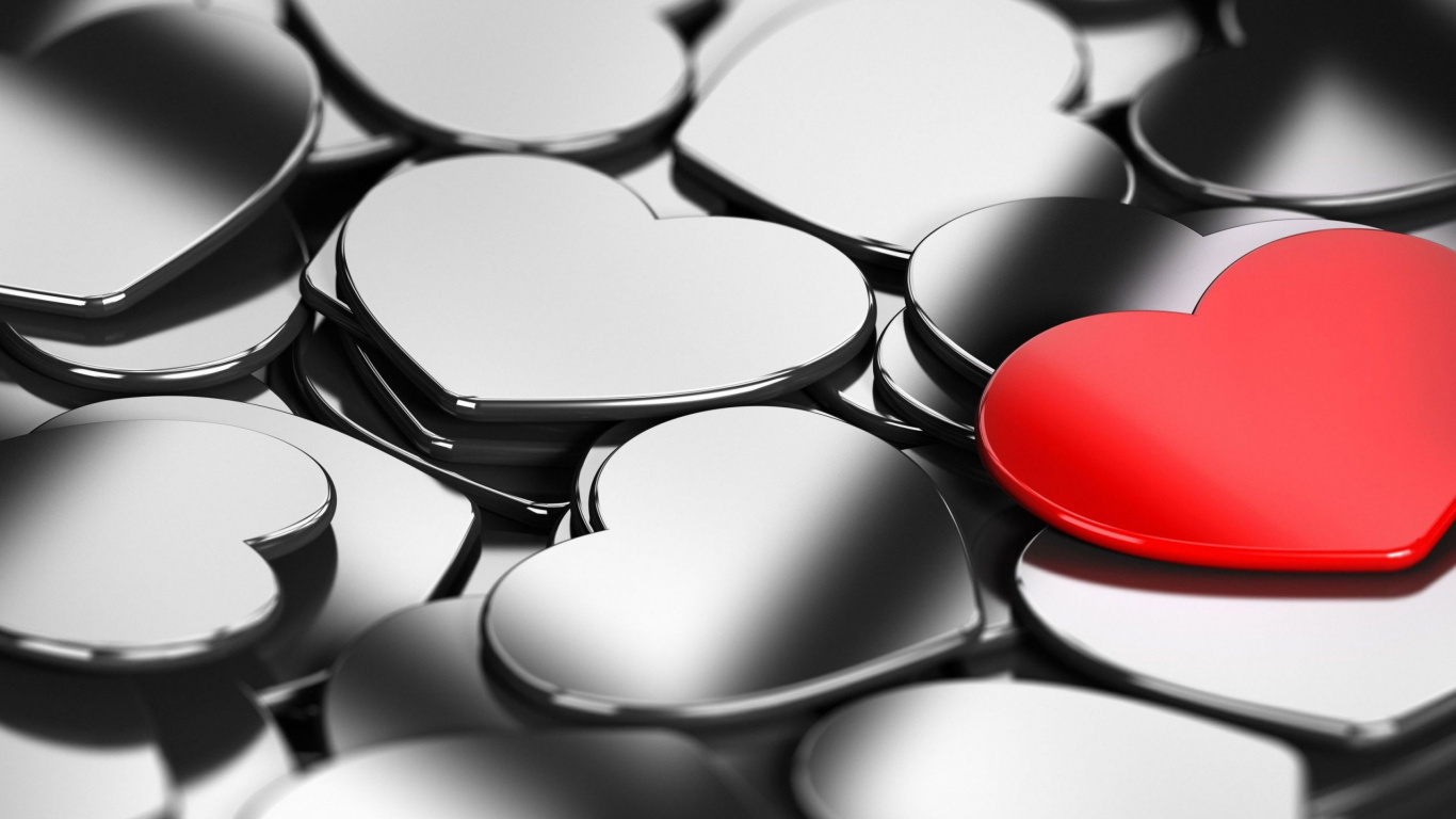 Обои сердце, любовь, иллюстрации, датировка, иллюстрация в разрешении 1366x768