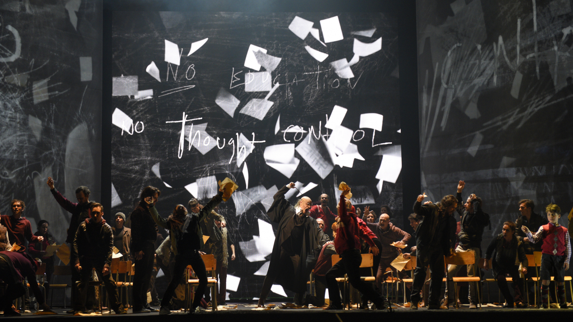 Обои Pink Floyd, Берлинская стена, Еще один кирпич в стене Часть 2, Еще один кирпич в стене оперы, Опера Цинциннати в разрешении 1920x1080