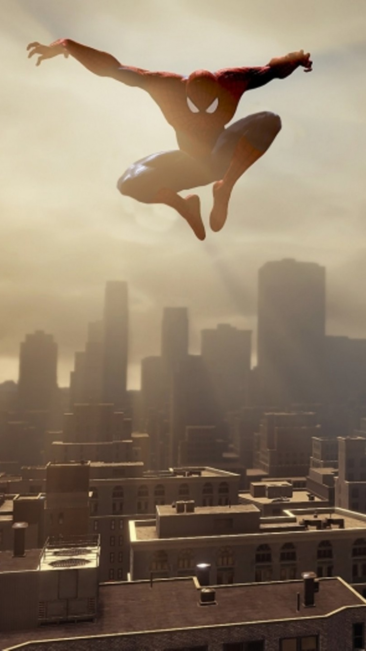 Обои Новый Человек-Паук 2, человек-паук, Новый Человек-паук, населенный пункт, небоскреб в разрешении 750x1334