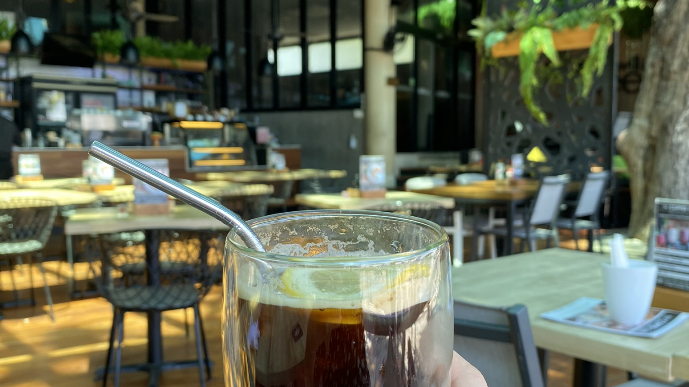 Обои напиток, бокал для вина, вино, кофейня, стекло в разрешении 1366x768