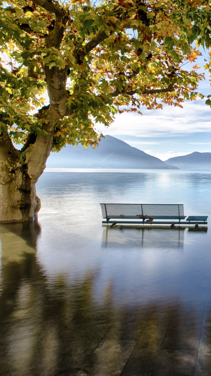 Обои отражение, Озеро Маджоре, Альпы, природа, вода в разрешении 720x1280