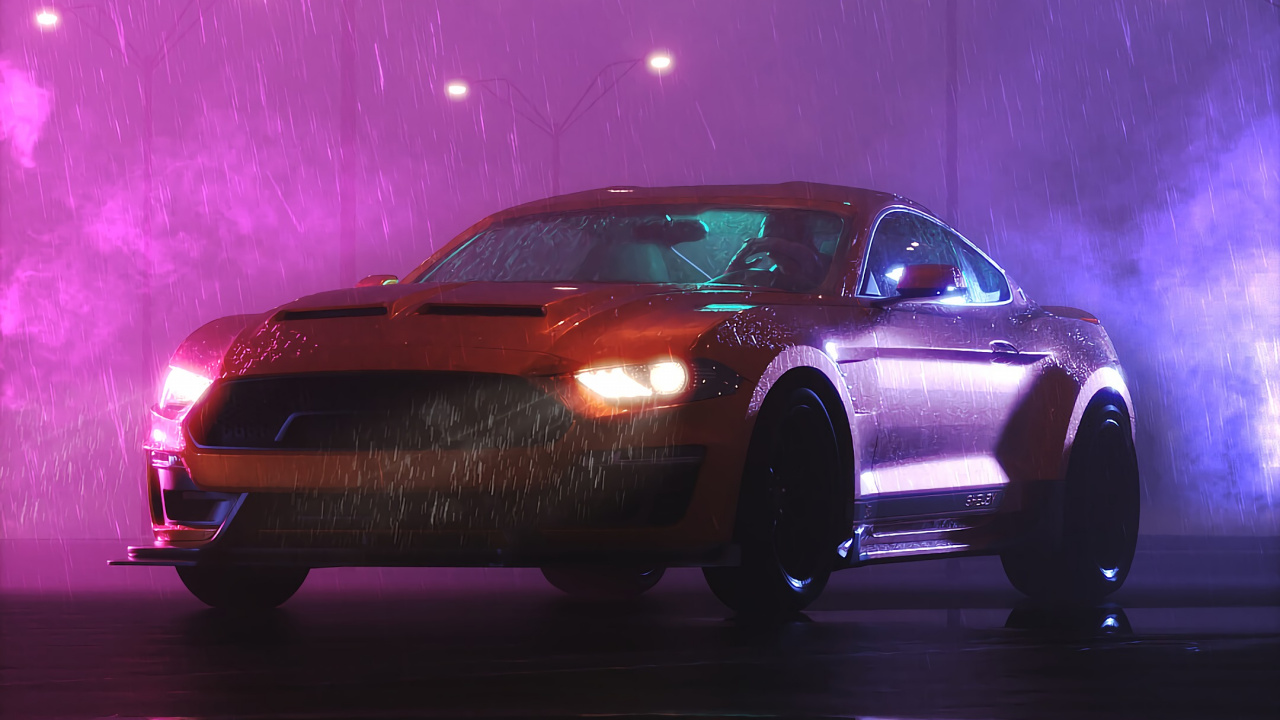 Обои спорткар, компактный автомобиль, ночь, городской автомобиль, дрифтинг в разрешении 1280x720