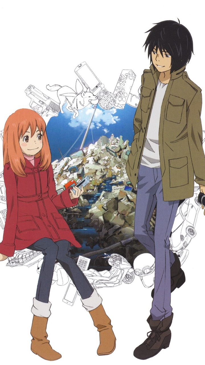 Обои аниме, мультфильм, верхняя одежда, Япония, текст в разрешении 720x1280