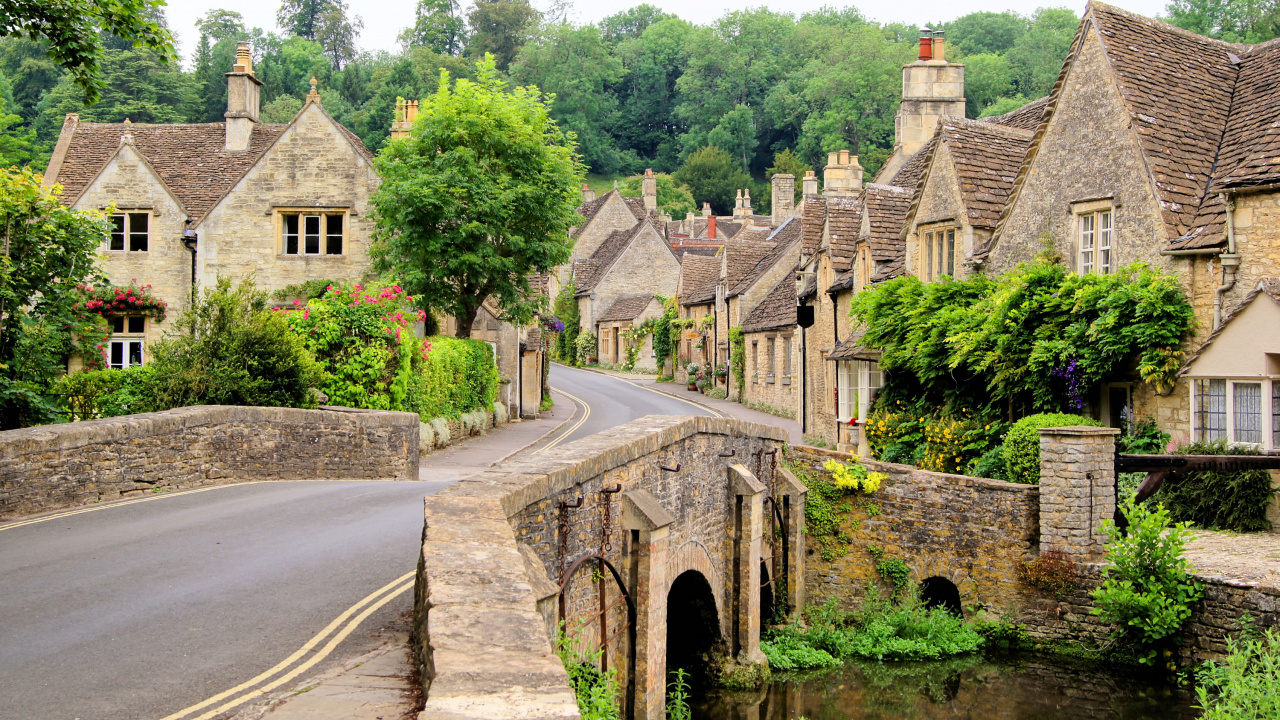 Обои Касл Комб, Хаус, городок, деревня, имущество в разрешении 1280x720