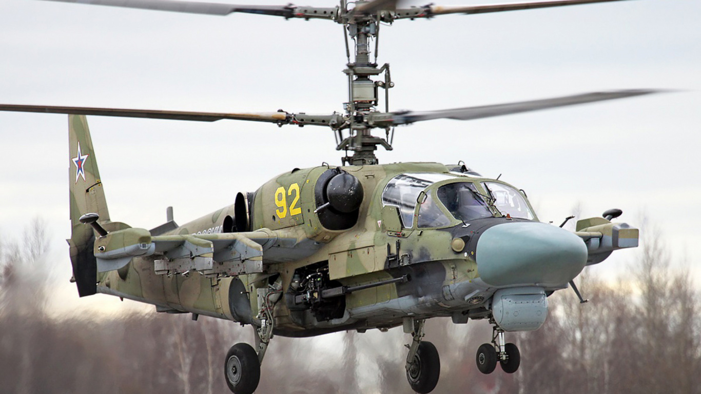 Обои камова, ударный вертолет, винтокрылая машина, военный вертолет, авиация в разрешении 1366x768