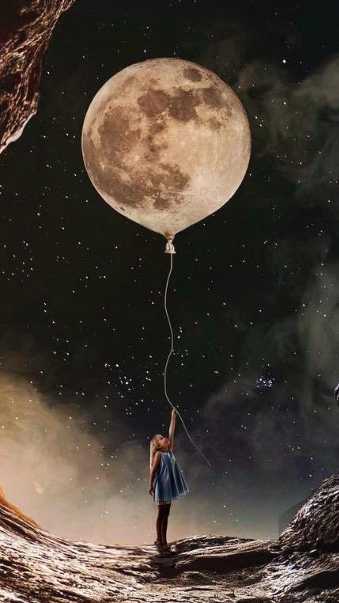 Обои луна спокойной ночи, лунный свет, луна, ночь, планета в разрешении 1080x1920