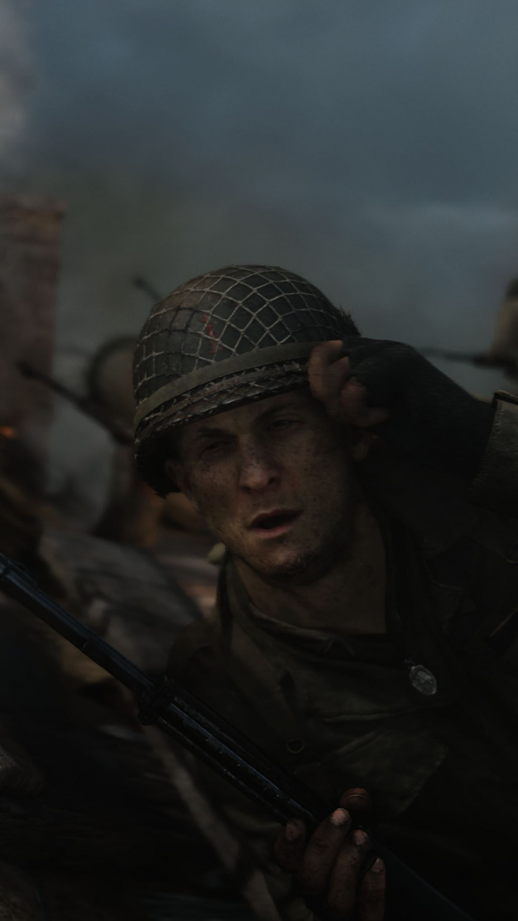 Обои солдат, Call of Duty WWII, Call of Duty Black Ops 4, playstation 4, компьютерная игра в разрешении 750x1334